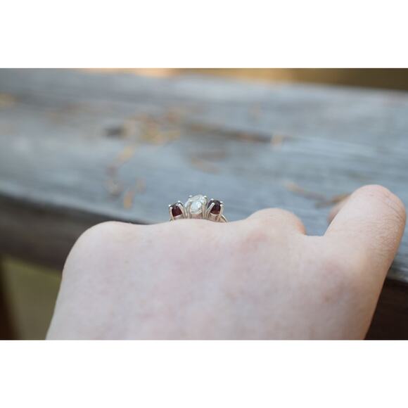 Garnet Ring, rough diamond ring, anniversary ring, raw stone rings, promise ring - Picture 6 of 6
